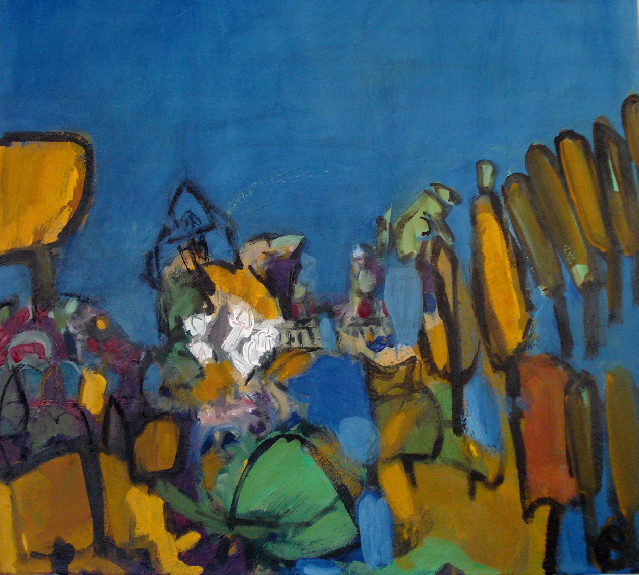 Blaue Landschaft - Acryl - 60 x 60 cm