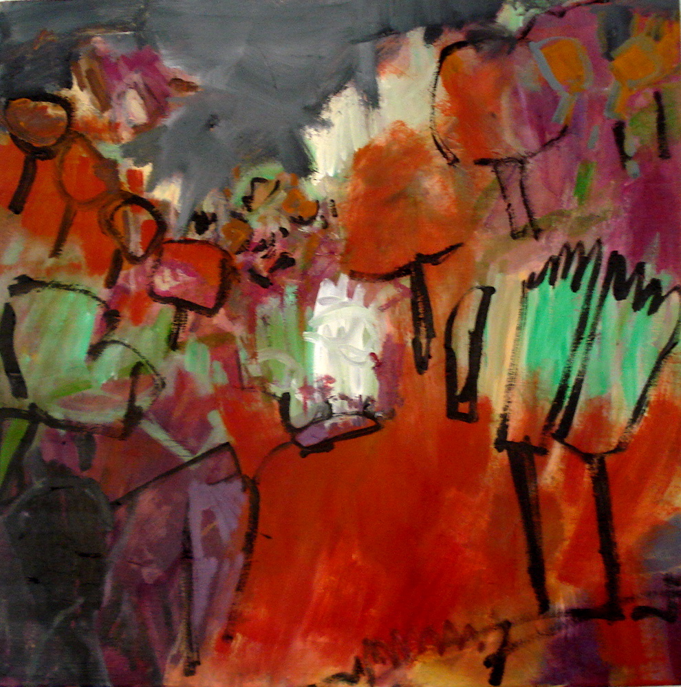 Rote Landschaft - Acryl - 60 x 60 cm